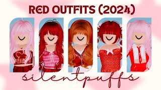 RED ROBLOX OUTFITS 2024 WITH CODES FOR BLOXBURG BERRY AVENUE BROOKHAVEN ETC [upl. by Navar]