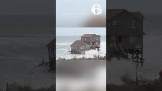 Dramatic video shows moment third vacant home in Rodanthe North Carolina collapses into ocean [upl. by Humble]