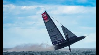 American Magic AC75 Capsize Full storyaftermath of Prada Cup Day 3 AmericasCup [upl. by Ahsiekat992]