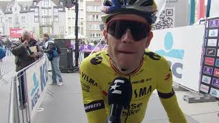 Wout van Aert  Interview at the start  Dwars door Vlaanderen 2024 [upl. by Asillim948]