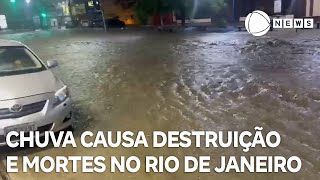 Chuva causa mortes e desaparecimentos no Rio de Janeiro [upl. by Analli]