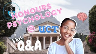 Honours in PSYCHOLOGY Experience Mini QampA  South African Youtuber UCT Graduate [upl. by Jamima158]