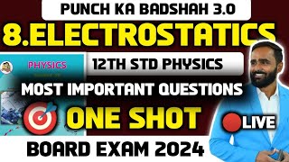 12th PHYSICS8 ELECTROSTATICSONE SHOTMOST IMPORTANT QUESTIONSBOARD EXAM 2024PRADEEP GIRI SIR [upl. by Rednael]