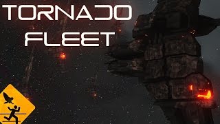 EvE 5 TornadosSup vs 50 T1 cruisers Fleet [upl. by Llerej578]