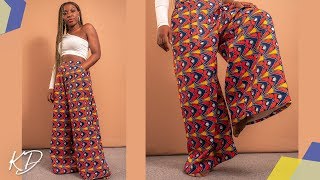 HOW TO SEW WIDE LEG PALAZZO TROUSER  KIM DAVE [upl. by Ayekehs]