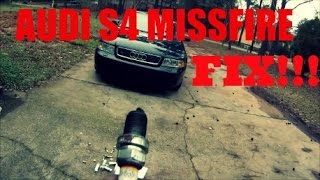 how to fix missfire p0300 p0301 p0305 audi s4 b5 twin turbo audi a4 a3 [upl. by Lamrert]