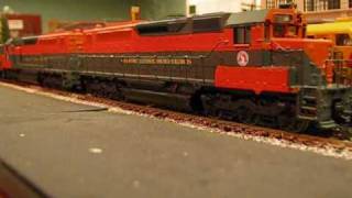 Great Northern SDP40 Engines and Passenger Train [upl. by Madlen213]