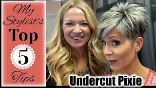 Stylists TOP 5 Tips  Undercut Pixie with Platinum Highlights  Salon Visit 2022 [upl. by Mas]