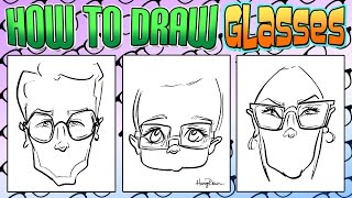 How To Draw Quick Caricature Glasses [upl. by Leahcar]