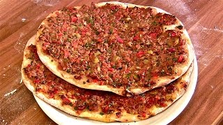 Lahmacun RezeptLahmacun selber machenTürkische PizzaTeigBelag selber machen [upl. by Akcirehs]