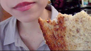 ASMR Chew View  Close Up Binaural  Grilled Cheese Sandwich Request and Protein Bistro Box [upl. by Christye576]