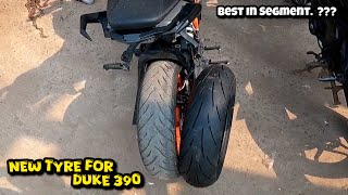 NEW TYRE INSTALLATION IN DUKE 390 Gen3  Best 150 Section Tyre   APOLLO ALPHA H1 [upl. by Dlaner]