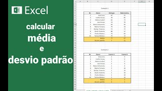 Como calcular média e desvio padrão no excel [upl. by Gildea]