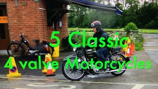 5 Classic British Motorcycles with 4 valve heads [upl. by German]