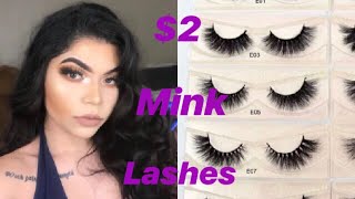 2 ALIEXPRESS MINK LASHES TRY ON HAUL  REVIEW [upl. by Eyla]