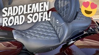 87 Saddlemen Road Sofa Seat on 2021 Harley Davidson Road Glide Special Midnight Crimson [upl. by Crescint]