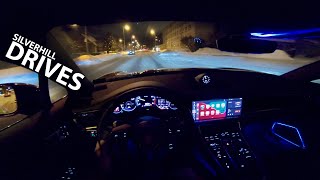 Ice swimming  Panamera 4S EHybrid night POV drive with ambient lighting 4K [upl. by Brose408]