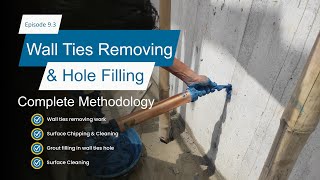 Wall Ties Removing and Hole Filling Procedure l methodology l MIVAN shuttering [upl. by Enniroc]