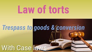 Law of torts  Trespass to goods amp conversion [upl. by Eical]