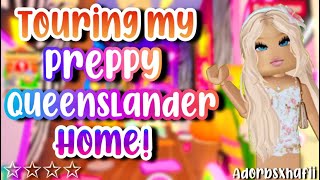 TOURING MY PREPPY QUEENSLANDER HOME IN ADOPT ME 🧚🏼‍♀️ [upl. by Ntsud]