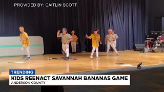 Upstate elementary school students reenact Savannah Bananas game for talent show [upl. by Nauwaj]