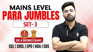 Set3 High Level Para Jumbles  English For SSC CGL CHSL CPO STENO NDA CDS  Tarun Grover [upl. by Acnairb381]