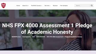 NHS FPX 4000 Assessment 1 Pledge of Academic Honesty [upl. by Jamima]