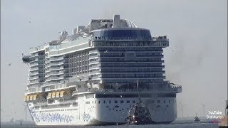 AIDAnova im Zeitraffer Schiff dreht in Emden Ems Überführung AIDAnova Cruise Ships Kreuzfahrtschiff [upl. by Gayla]