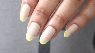 HOW TO  NEON amp NUDE FRENCH NAILS [upl. by Nnylacissej956]