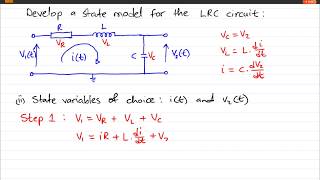 Example state space model of an RLC circuit part 2 [upl. by Ehtnax]