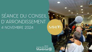 04112024 18 H 30  Conseil darrondissement de MercierHochelagaMaisonneuve [upl. by Seaden]