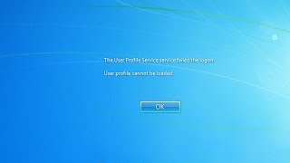 User profile service failed the logon User profile cannot be loaded [upl. by Nodyarg]