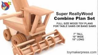 Wood Toy Plans  Fun John Deere Harvester Farm Combine [upl. by Nadual]