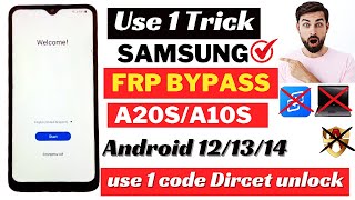 Samsung A10sA20s FRP Bypass 🔥 2024  Google Account Remove Without Pc Android 1112 New Method ✅ [upl. by Neraj]