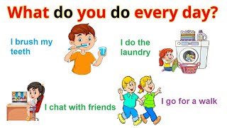 What Do You Do Every Day  English Sentences  Action Verbs For Beginner Daily English [upl. by Jessika]