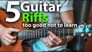 Five Awesome Guitar Riffs Too Good Not To Learn [upl. by Aiem]