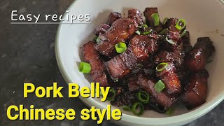 Pork belly Glazed pork belly Chinese style pork belly recipe honey glazed pork easy recipie [upl. by Swiercz]