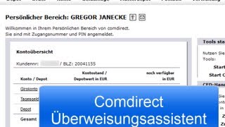 Comdirect Assistent für Überweisung hilfreich [upl. by Gintz]