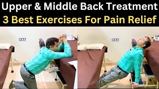 Upper and Middle Back Pain Exercises Scapula pain Middle Back Pain Treatment 3 Mid Back Exercises [upl. by Orly]