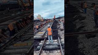 Amazing railways Line installation process  Useful tools and machinery technology railway shorts [upl. by Ludwog]