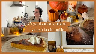 Organisation cuisine • recette de tarte à la citrouille🥧 •motivation [upl. by Adnicaj]