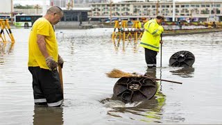 Flooding Street Cleaning Debris and Unclogging Storm Drains Post Heavy Rain for Clear Streets [upl. by Enaled]