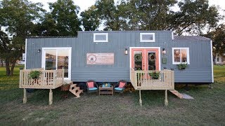 Spacious 384 sq ft Vintage Retreat Tiny House by Hill Country Tiny Houses [upl. by Enahpets]