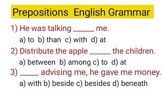 Prepositions English Grammar Test [upl. by Notnad]