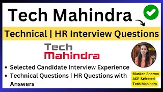 Tech Mahindra TechnicalHR Interview Questions  By Selected Candidate  Tech Mahindra Interview [upl. by Nicole]