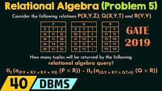 Relational Algebra Solved Problem 5 [upl. by Yenahpets]