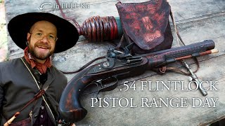 Shooting my 54 FLINTLOCK Kentucky Pistol in full 18th Century Gear  RW Wright Muzzleloading Pistol [upl. by Tal]