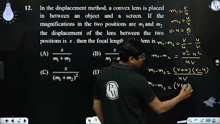 In the displacement method a convex lens is placed in between an object and a screen If the ma [upl. by Croydon]