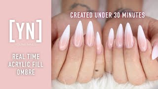 Real Time  Acrylic Fill Ombre  Done In Under 30 Minutes [upl. by Ahsieyn120]