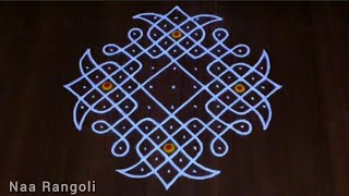 Amazing festival melikala muggulu🪷trendy flower kolam rangoli🪷9×3×3 dots naarangoli  Naa Rangoli [upl. by Anatnas]